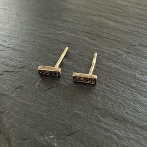 Baublebar Gold Bar Stud Clear